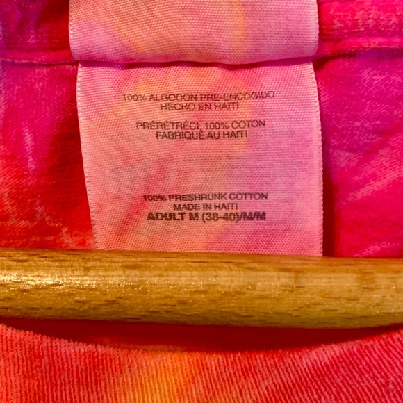 Neon Tie-Dye Fringe Bahamas Crop Top Size Medium Hot Pink and Neon Yellow - Picture 5 of 8